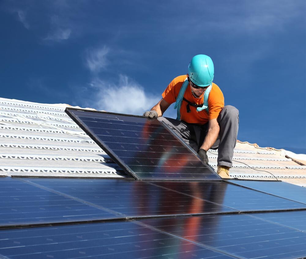 Solar pool heating panel installation